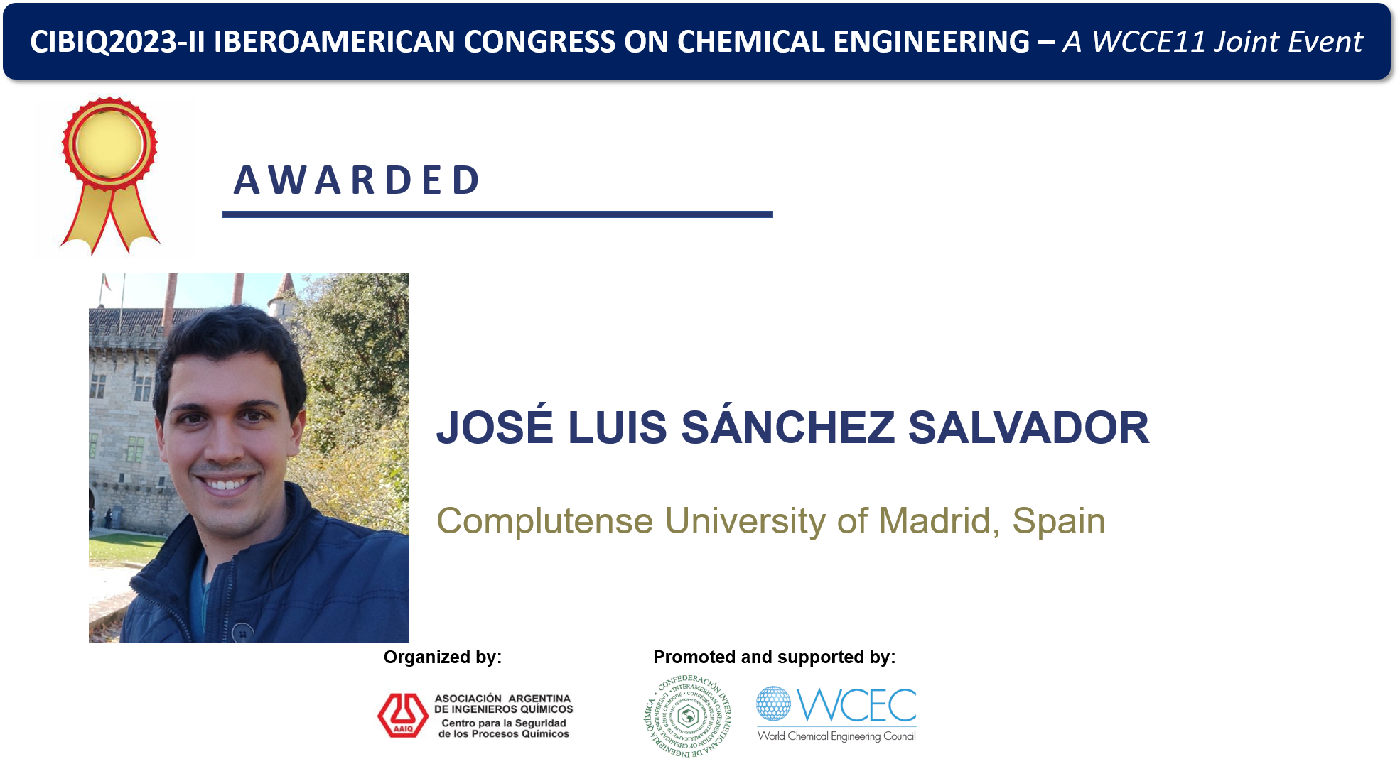 José Luis Sanchez Salvador, Premio a la Tesis Doctoral CIBIQ 2023